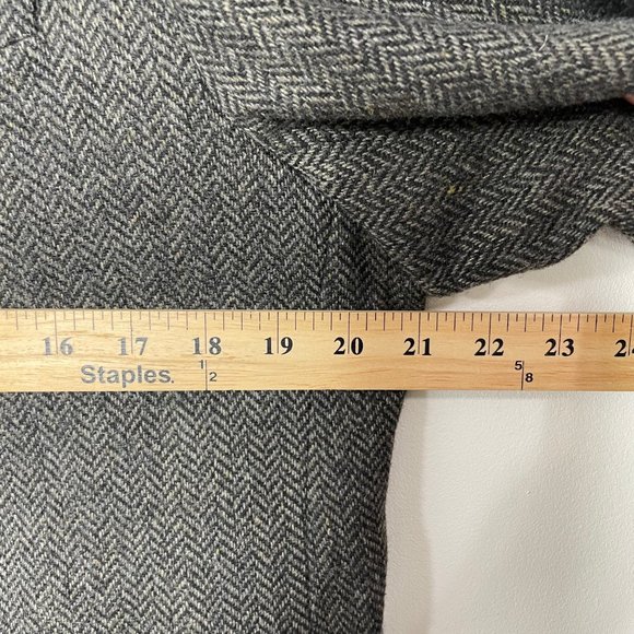 Abercrombie & Fitch Men’s L Wool Blend Herringbone Gray Tweed Blazer - Picture 10 of 15